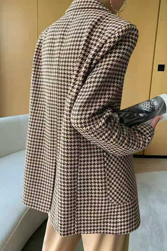 Houndstooth Wool Blazer